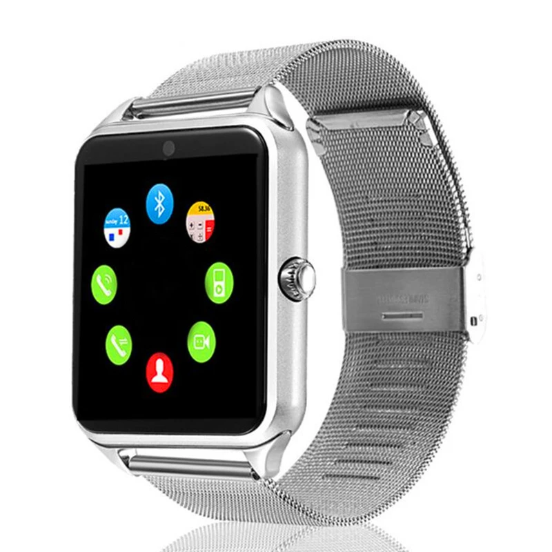 Z60 Смарт часы GT08 плюс металлический ремешок часы с камерой Sim TF слот для карты Push Message Bluetooth подключение Android и IOS Телефон
