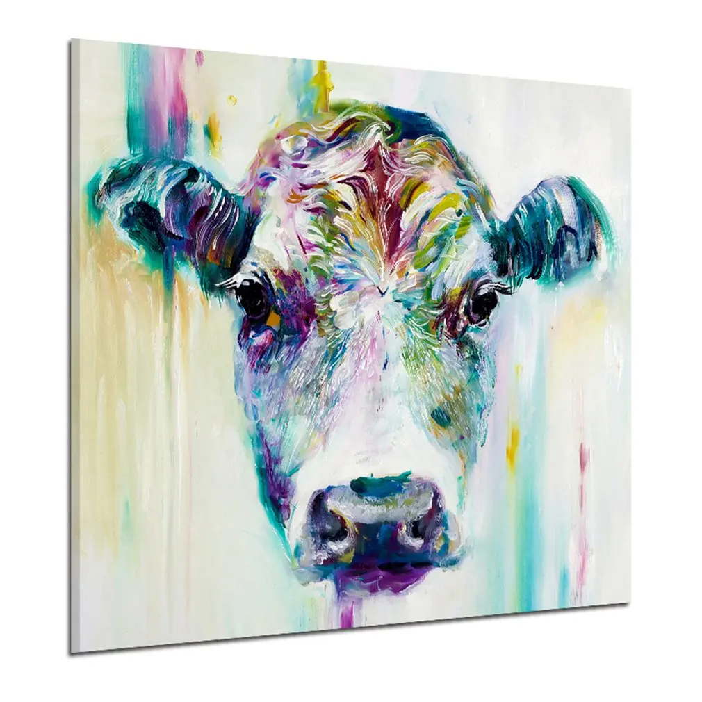 

11301 Cows Head Pattern Home Decoration Printed Wall Art Pictures Canvas Painting For Home Decaration