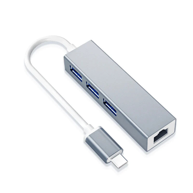 Тип C 3 порта USB3.0 высокоскоростной концентратор с 1000 Мбит/с ethernet порт CHB013 поддержка 1 ТБ HDD скорость передачи данных до 300 МБ/с