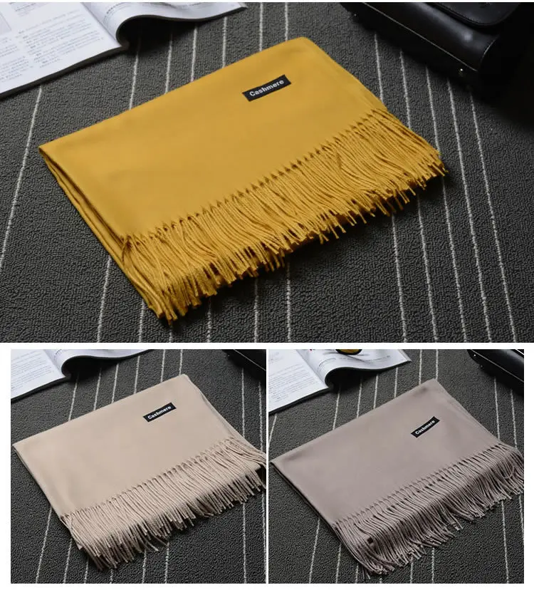 Wool Blend Tassels Warm Scarves -6