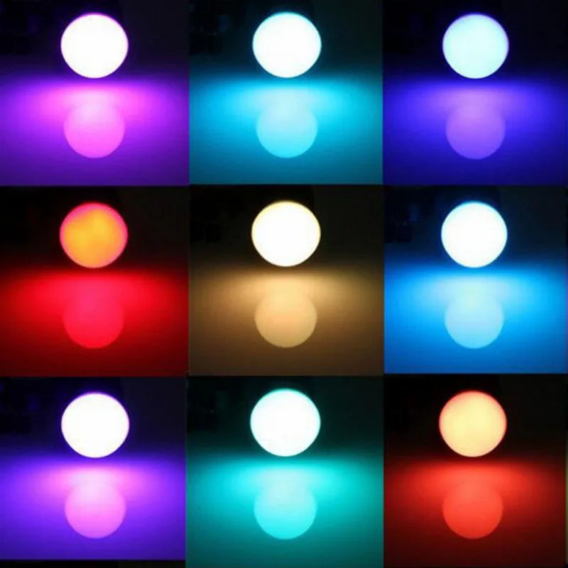E27 RGB светодиодная лампа 7 Вт 9 16 цветов сменная Светодиодный прожектор + 24 клавиши