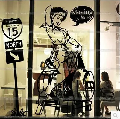 

"Beer girls" restaurant bar cafe decorative wall stickers window stickers glass stickers retro Monroe