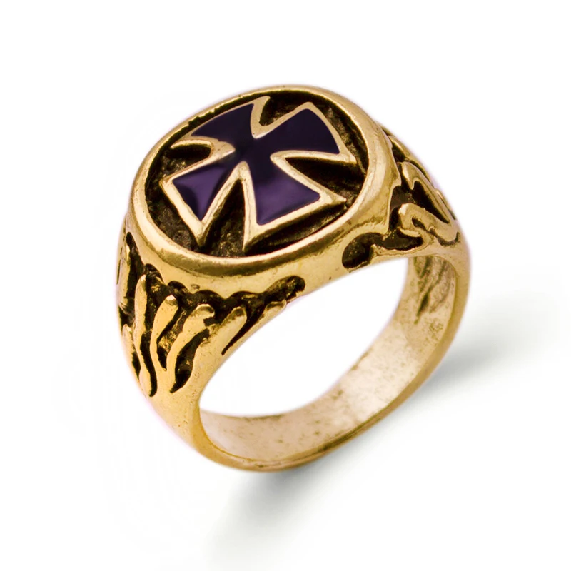 

Top Quality Vintage Punk Cross Rings for Women Jewelry Wholesale Gold Color Statement Rings Men