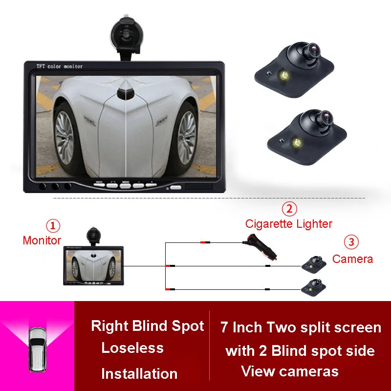 Dual Rear View Right left Blind side Backup Reversing Cameras