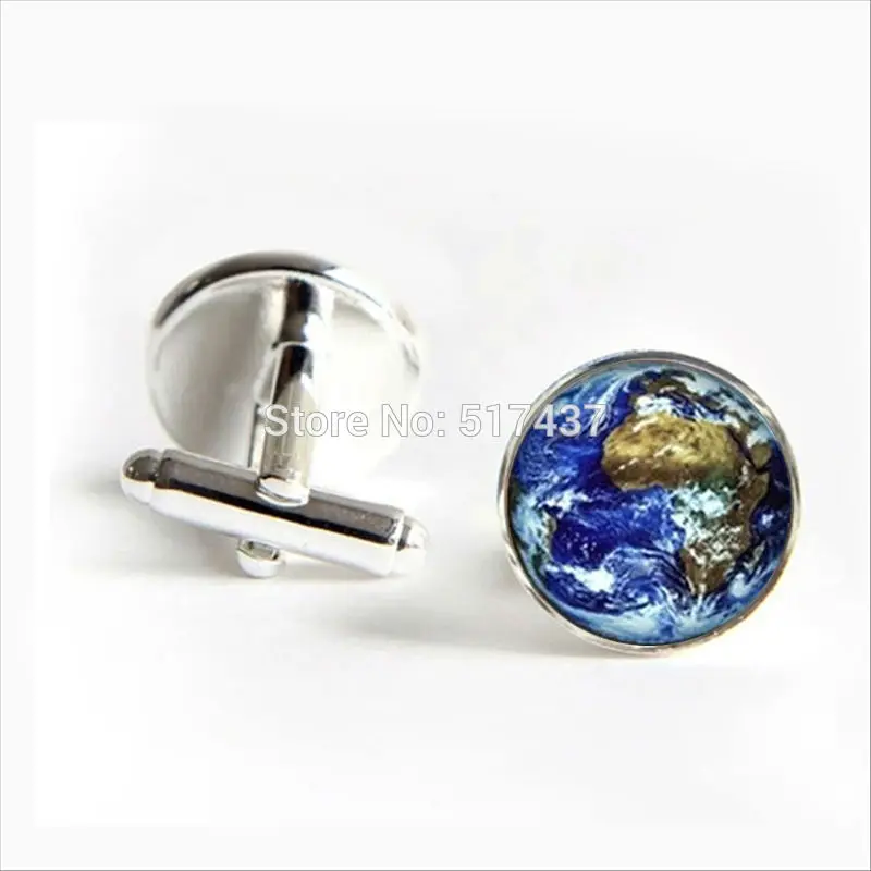 2017 оптовая продажа планета запонки в виде земного шара мир Земли Запонки Серьги