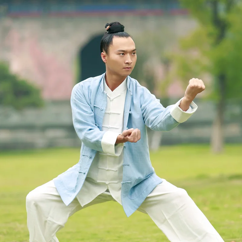

Top Grade Thick Chinese Kung Fu Shirt Long Sleeve Linen Tai Chi Clothing tang Tops Martial Arts Wing chun jacket for men women