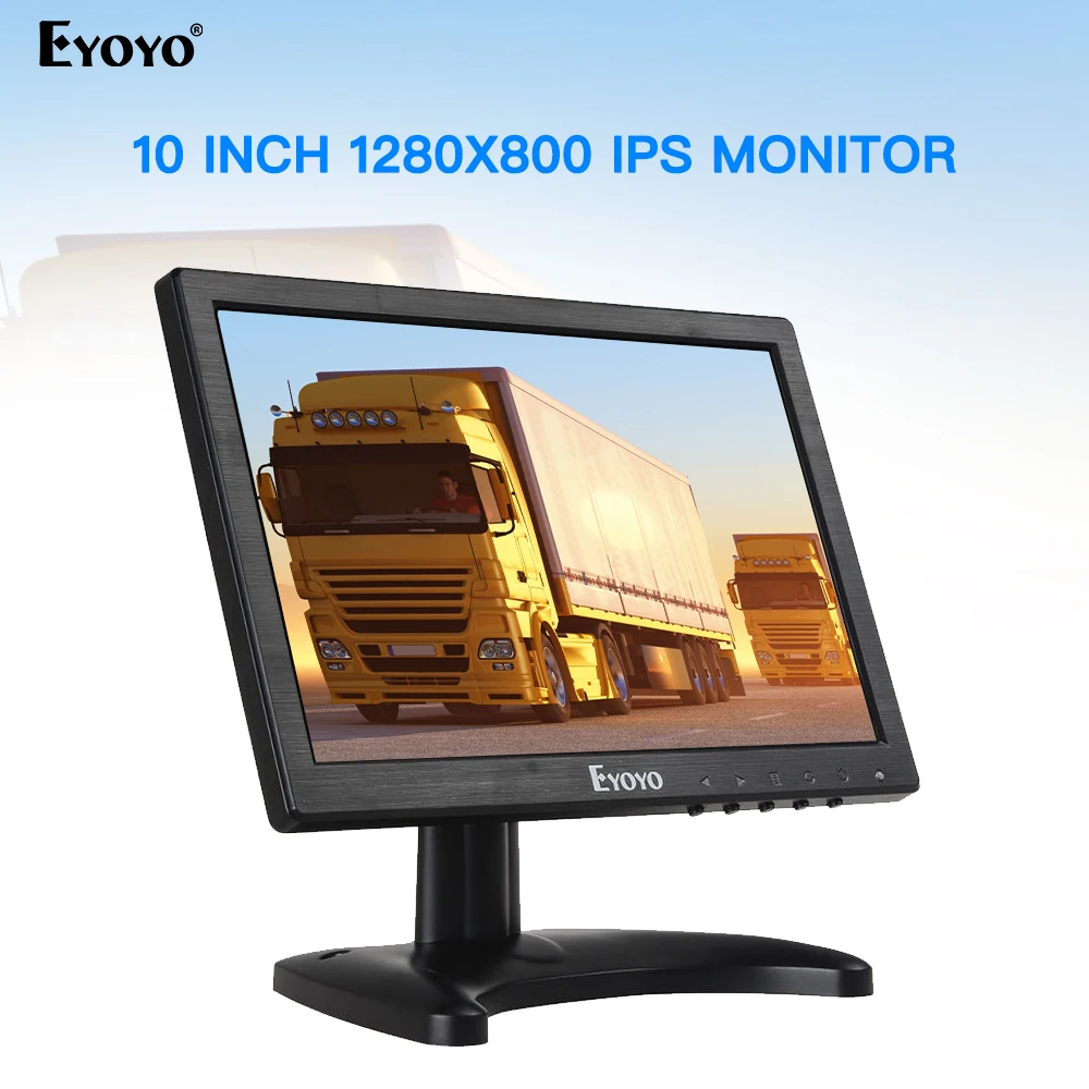 

Eyoyo C711 10 Inch Monitor HDMI IPS LCD Monitor 1280x800 Resolution Support HDMI VGA BNC AV Input for PC TV CCTV Security Screen