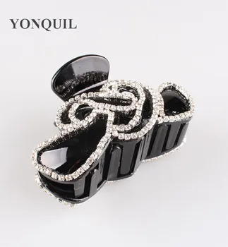 

3PCS/LOT 2017 Beautiful heart design hair claws plastic full Crystal clips Rhinestone Clasp hair accessories Hair Clamp SYHC42