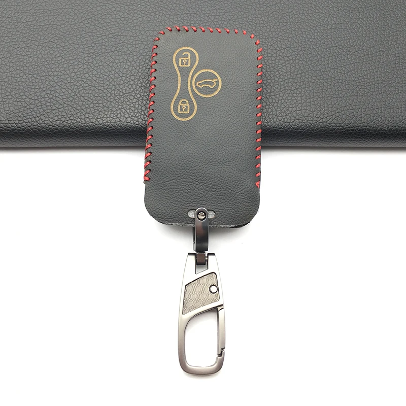 Кожаный чехол с 3 кнопками для автомобильных ключей, защитная кожа, смарт-карта для Renault Clio Logan Megane 2 3 Koleos Scenic