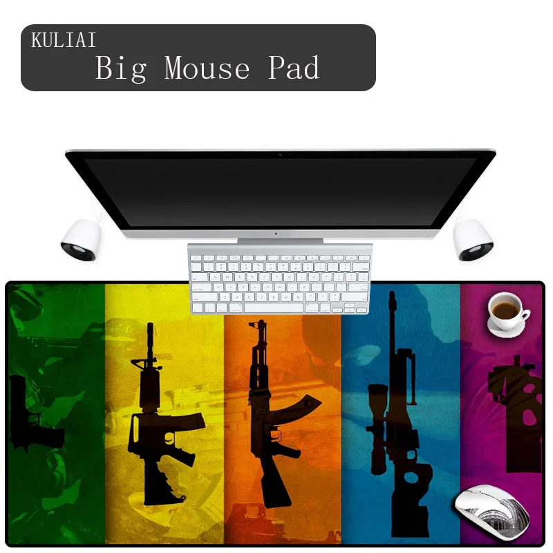 

KULIAI Seven Size Mouse Pad Gun Player Mousepad Speed Version Guns Battle Game Mouse Pad for Pubg Csgo Cf Rainbow Six Siege Mat