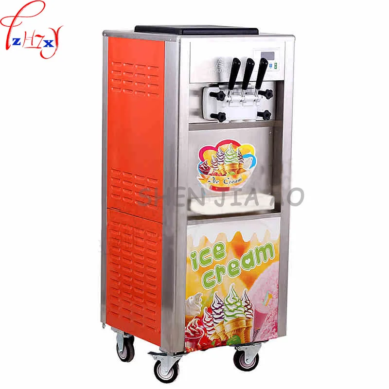 commercial three-color soft ice cream machine stainless steel soft ice cream cone sundae ice cream machine make ice cream 1800W