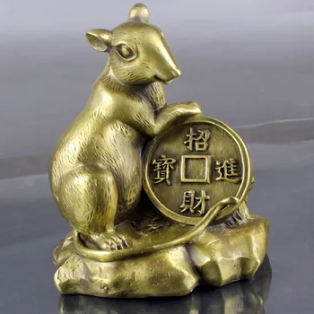 

Copper mouse decoration birthday gift home crafts lucky money mouse rat fast