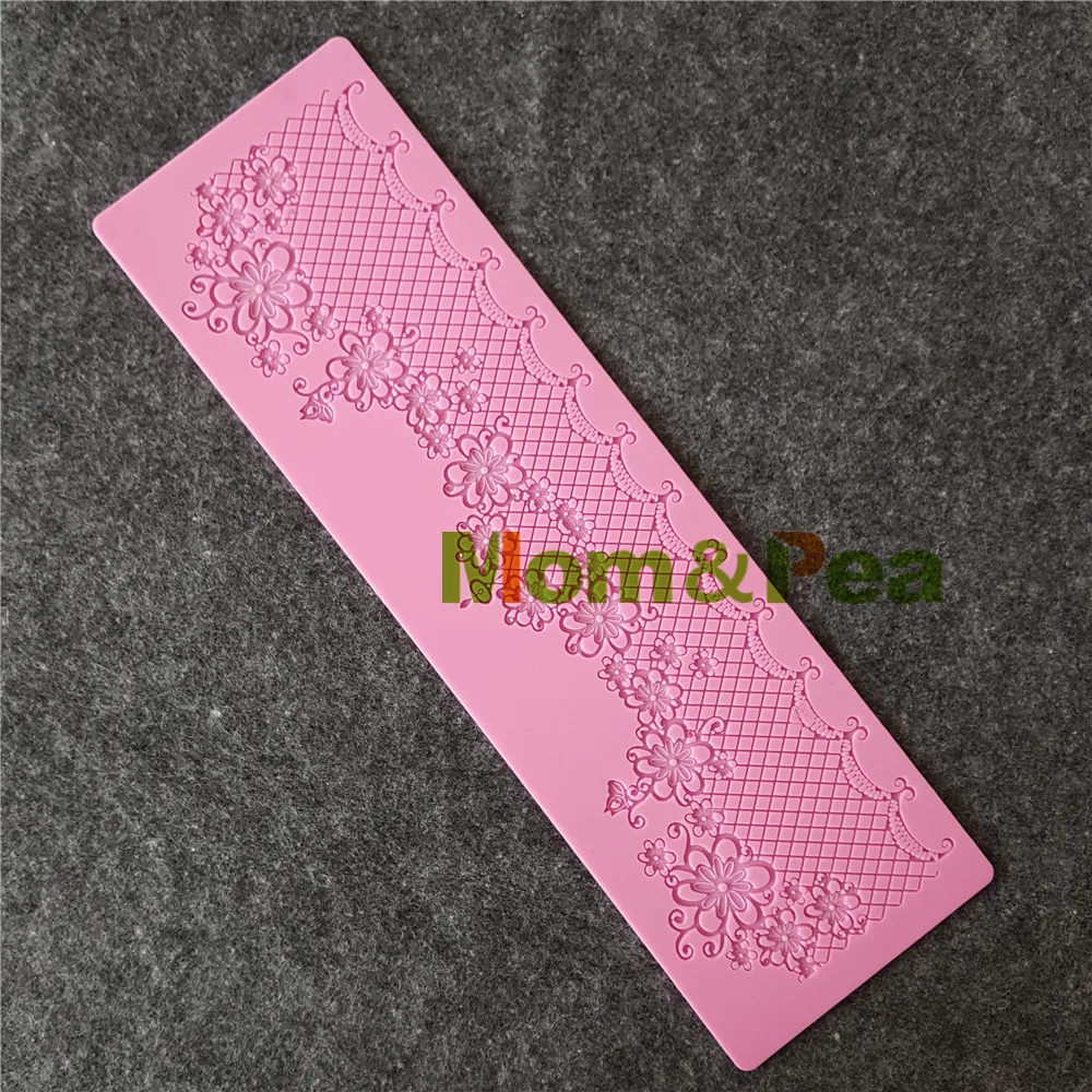 Mom& Pea GX170 Цветы Кружева Плесень торт украшение помадка торт 3D плесень пищевой силиконовые формы