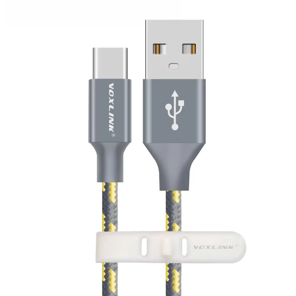 VOXLINK usb type-C кабель 1 м для быстрой зарядки и синхронизации данных usb type-C кабель для xiaomi mi5 One Plus 2 ZUK Z1 huawei samsung USB C кабель - Цвет: Grey