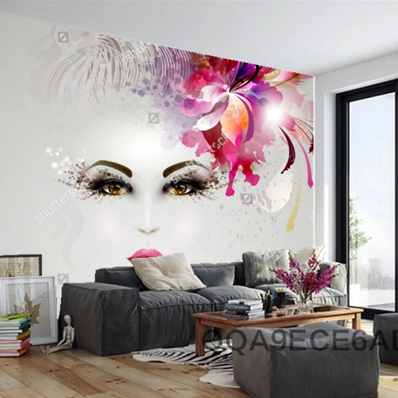 Us 147 51 Offkustom Modern Wallpaper Wanita Dalam Gambar Artistik Dengan Rambut Dekorasi Foto Untuk Toko Tukang Cukur Toko Pakaian Toko
