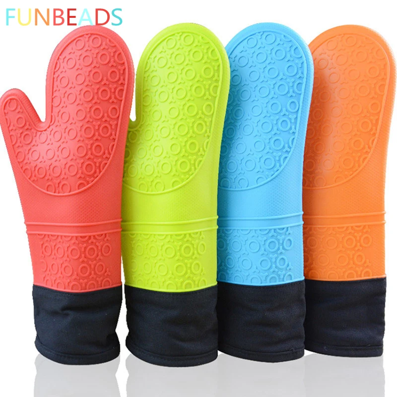 Buy 100pcs/lot Silicone Oven Mitts, Ideal Protection with Extra Long Thick
