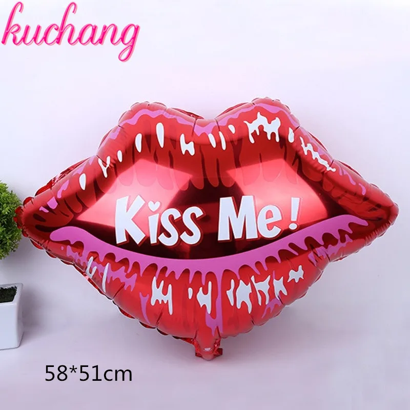 Kiss lips Бокалы для шампанского пивная стеклянная бутылка для виски воздушный шар Корона воздушный шар коктейльное торжество гелиевый воздушный шар покрытый фольгой украшение дня рождения - Цвет: Kiss lips