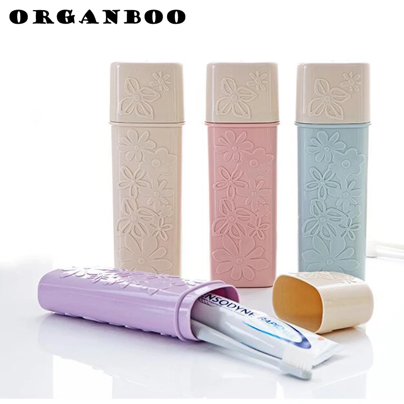 

1PC bathroom brushing teeth toothpaste organizer toothbrush storage box portable toothbrush box travel essential plastic box