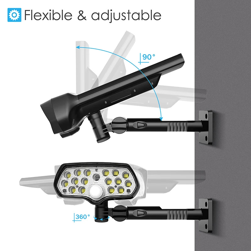 Baratos Shark LED luz Solar PIR Sensor de movimiento lámpara Solar impermeable focos alimentados por energía Solar lámpara de pared para decoración de jardín al aire libre