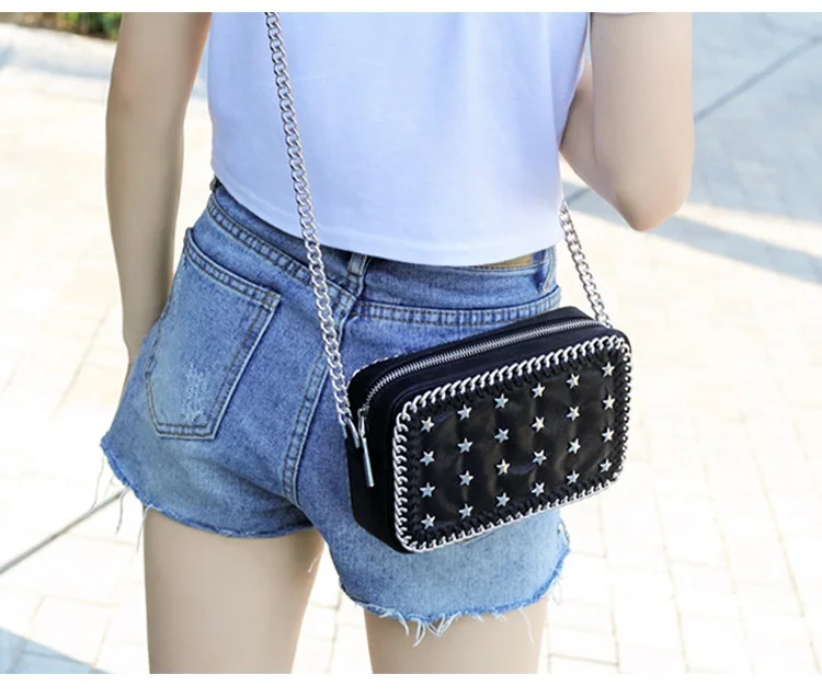 NIGEDU brand Small chain flap Crossbody Bag Female messenger bag Stella Star rivets Shoulder bag 2018 high quality Clutch purse Handbags (21)