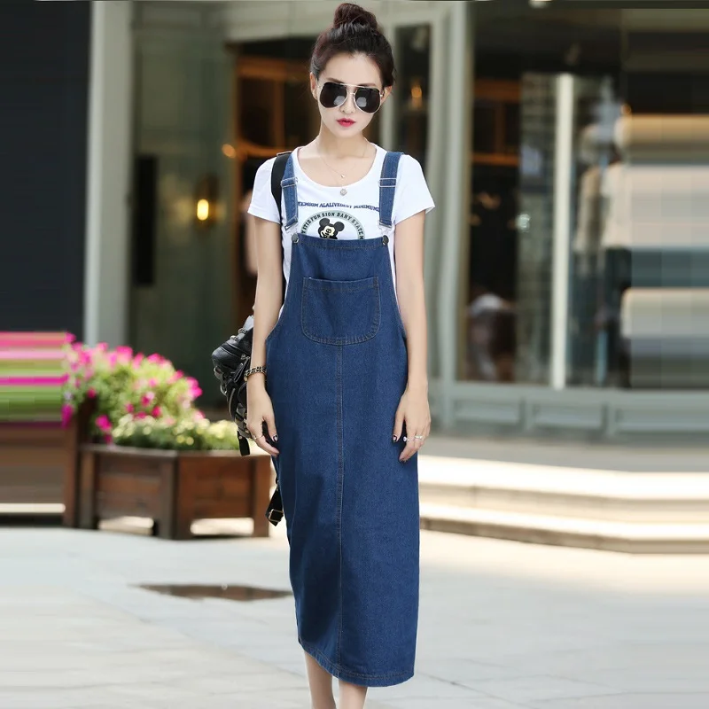 

New women's dresses denim fabric suspenders dresses Women's clothing summer/autumn clothing 1711