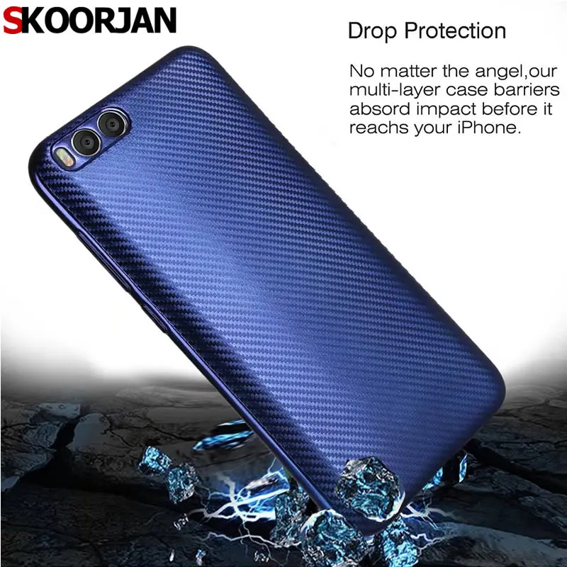 Для Coque Сяо Mi 6 Чехол Мода красочные покрытие из углеродного Волокно мягкий
