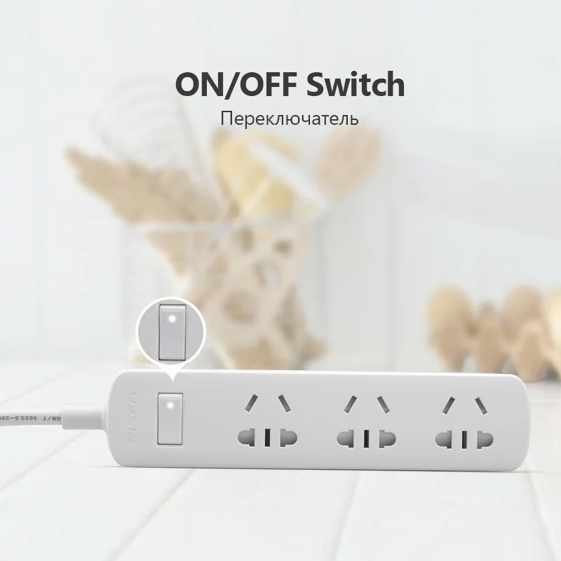 Tanie PISEN listwa zasilająca 3 punkty, elektroniczny inteligentny przedłużacz z dodatkowymi gniazdami z adapterem ue przycisk zasilania Surge Protector