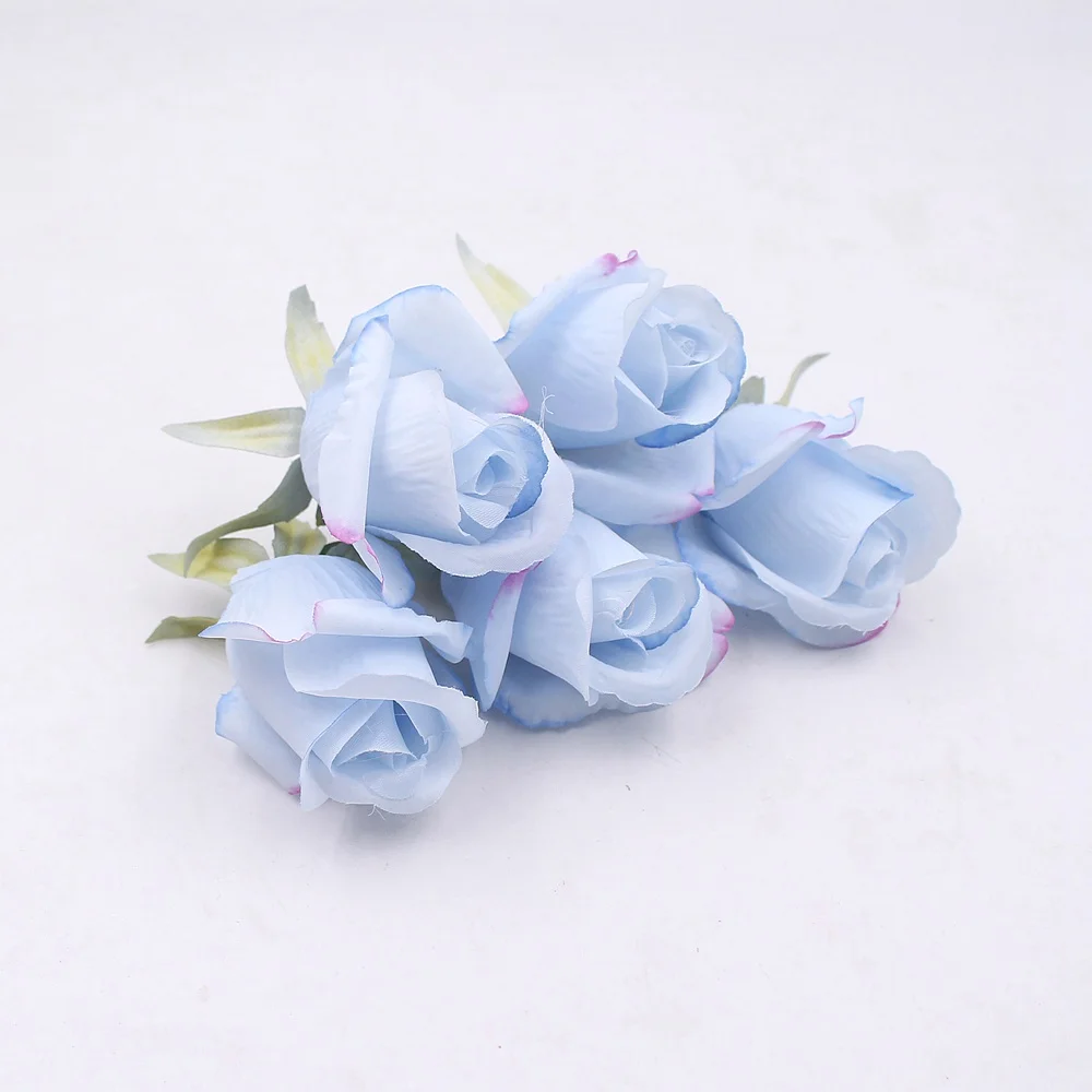5 шт./лот 7 см Искусственный цветок тюльпана шелковая головка для украшения свадьбы DIY скрапбукинг ручной работы аксессуары для рукоделия венок цветок - Цвет: Синий