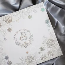 Cocostyles пользовательские de luxe рельефные красочные свадебные приглашения карты с цветочным и Снежинка для зимнего сада Свадебная вечеринка