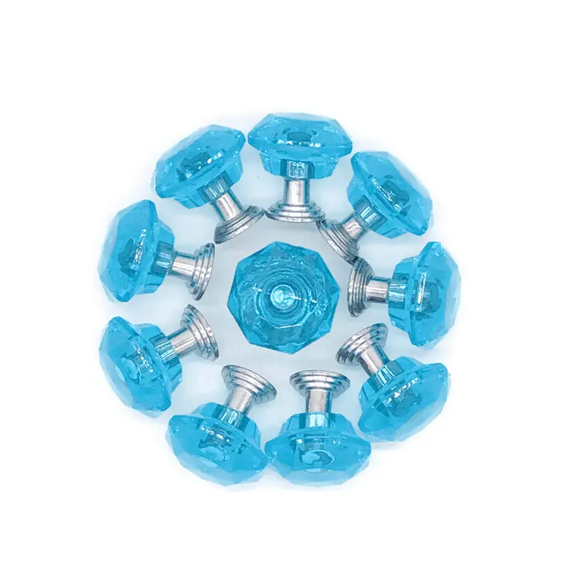 10pcs 24mm Diamond Shape Dresser Knobs Cool Blue Cabinet Knobs