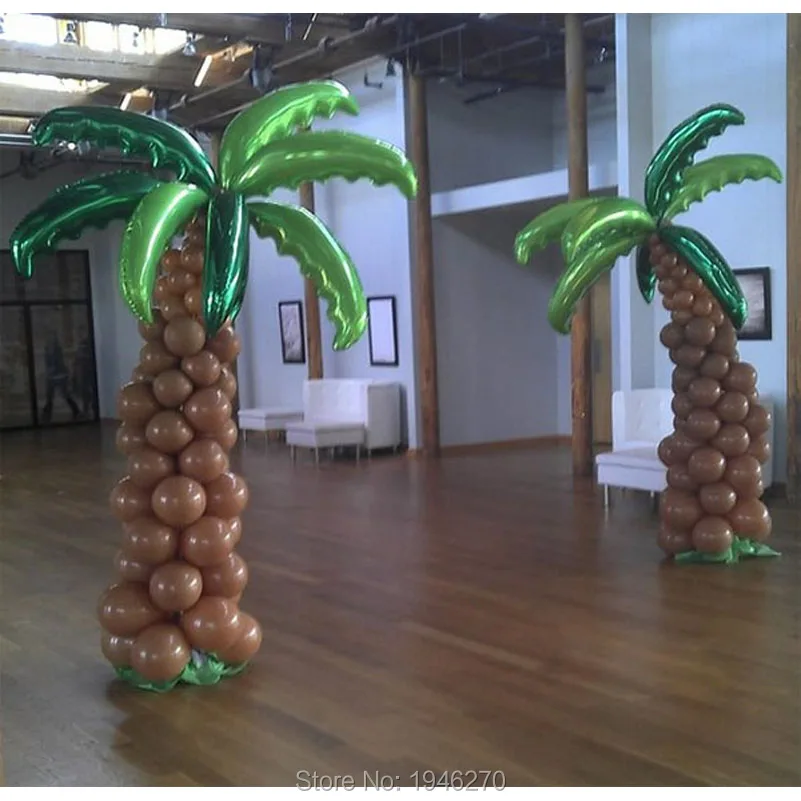 

Palm tree Wedding decorations Event Party supplies full Coconut trees balloon column decorations 2 set /lot free shipping
