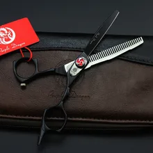 5,5#555 ''бренд фиолетовый дракон Парикмахерские ножницы JP 440C Парикмахерская под зубы истончение скорость истончение ножницы