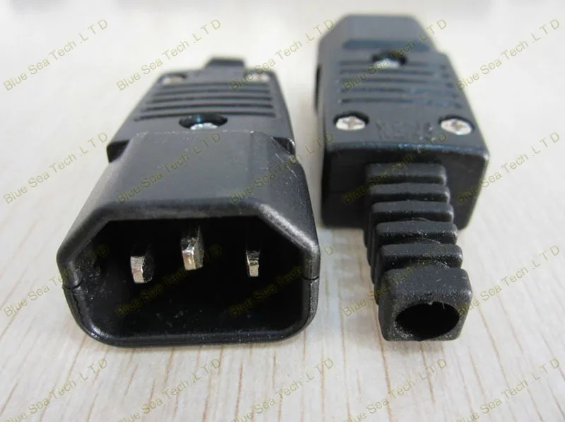 10 шт. IEC320-C14 Мощность кабельный разъем шнура C14 мужской розетка PDU Мощность Съемный разъем, подключите ИБП 10A/250 В
