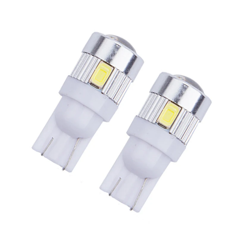 100 шт. высокое яркое T10 W5W 194 5630 6SMD 6 светодиодный Smd СВЕТОДИОДНЫЙ Клин Авто линзы