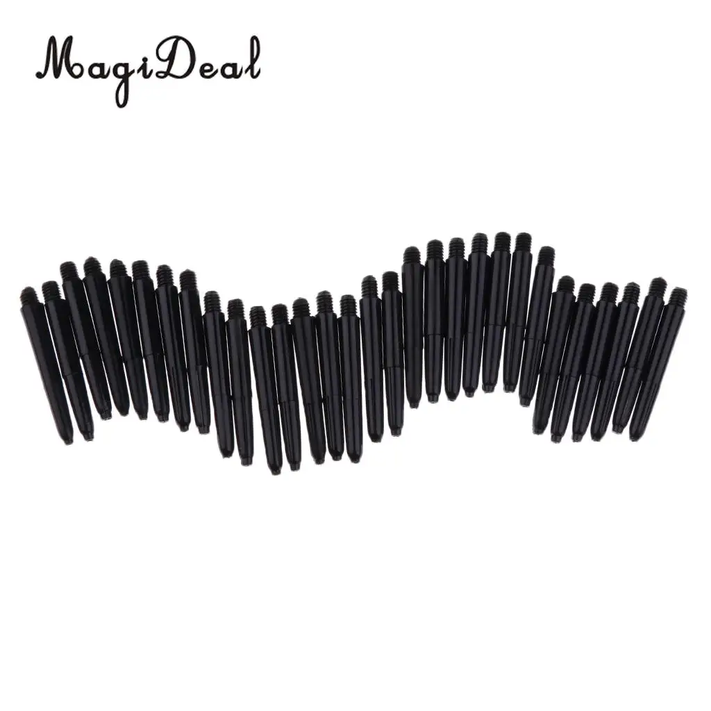 MagiDeal 30 Pieces 35mm 2BA Thread Plastic Re-Grooved Dart Stems Shafts / 6 Colors