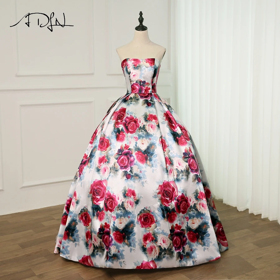 floral print evening gowns