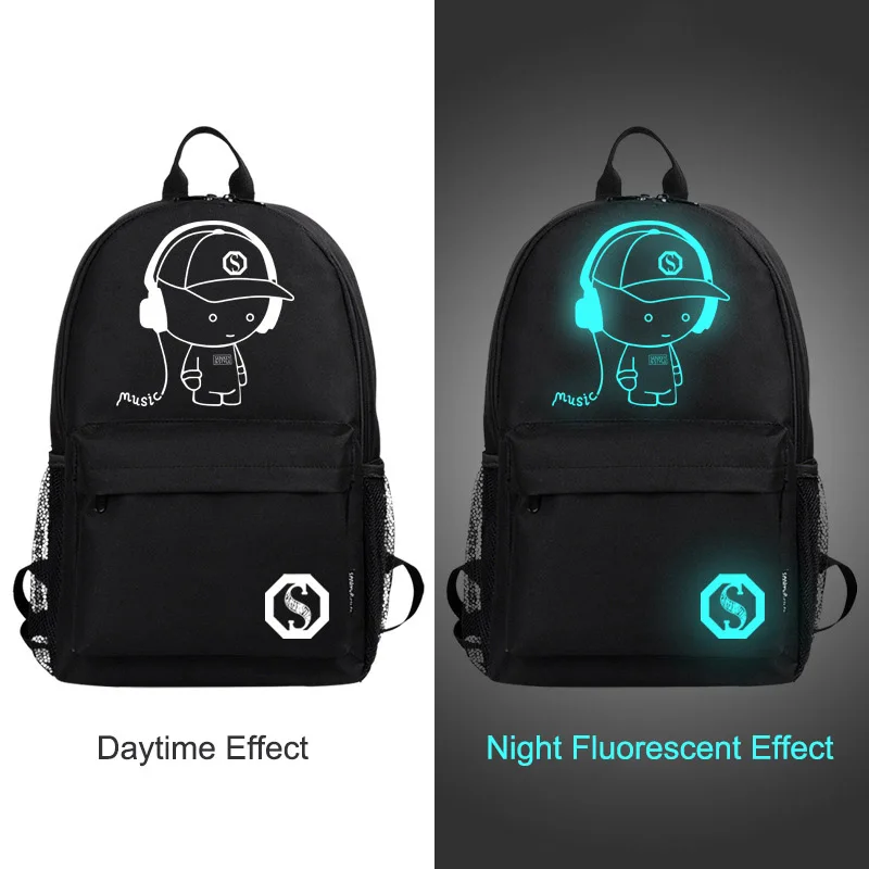 Anime Luminous School Backpack Oxford Juvenile Daypack Shoulder Under 15.6 inch with USB Charging Port Lock School Bag For Boy Anime Luminous School Backpack Oxford Juvenile Daypack Shoulder Under 15.6 inch with USB Charging Port Lock School Bag For Boy