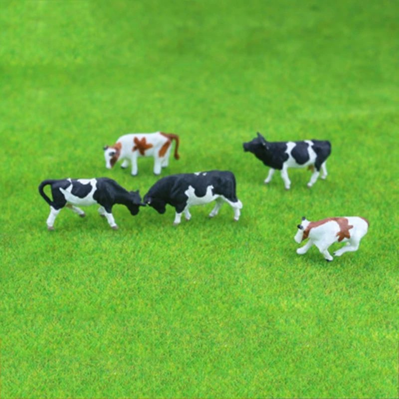 

New 10pcs 1:87 Diy HO Scale Colorful Cow Model Train Layout Model Building Toys