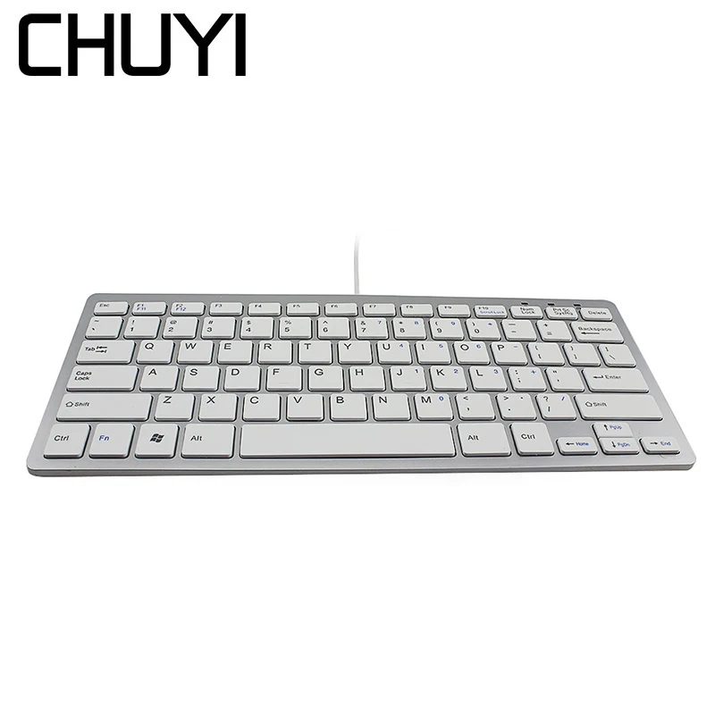 

CHUYI Wired X Structure Ultra-Thin Keyboard 78 Keys Scissor USB2.0 Mini Silent Multifunctional Keyboard For Laptop Desktop White