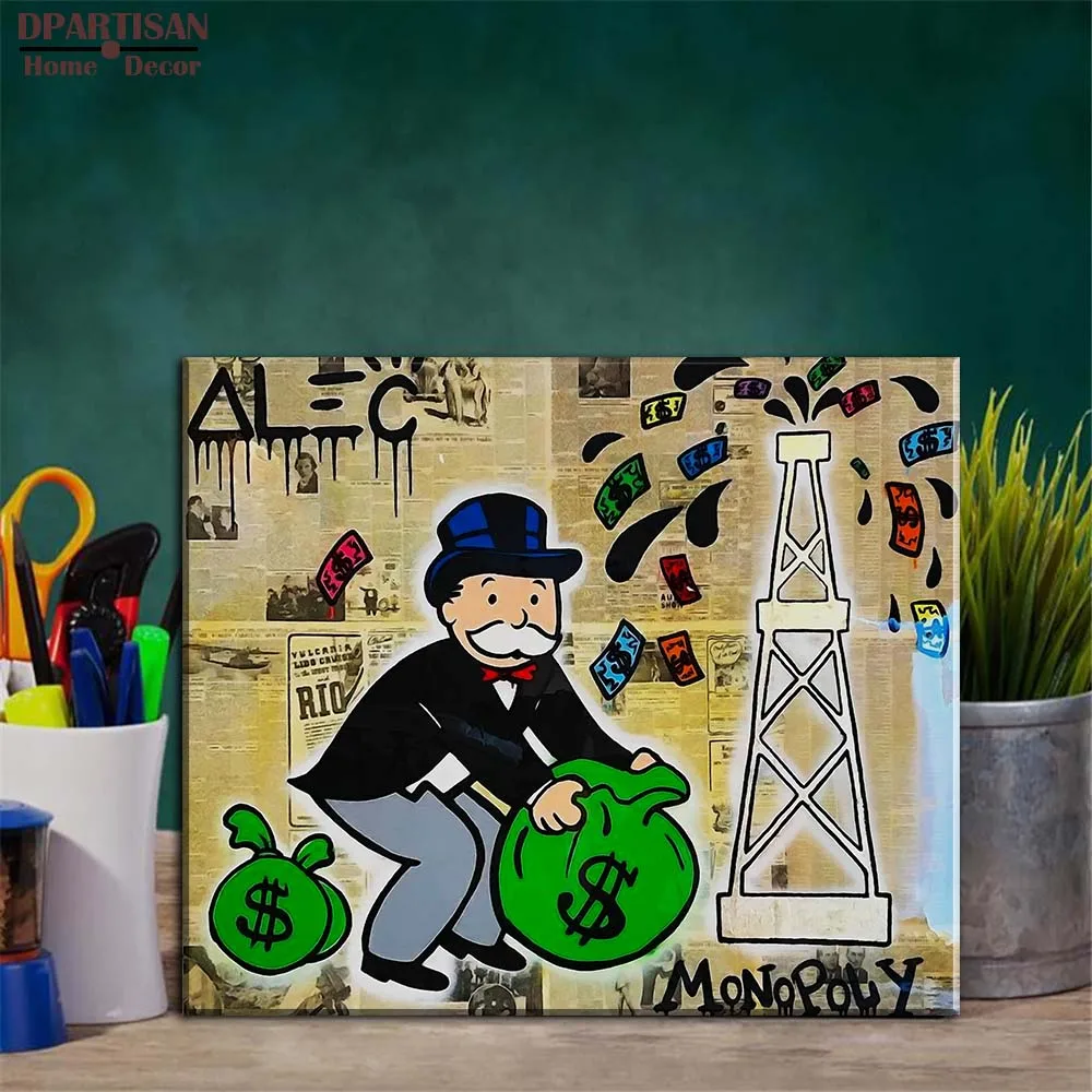 Rich collection Alec monopoly Graffiti arts print canvas for wall art