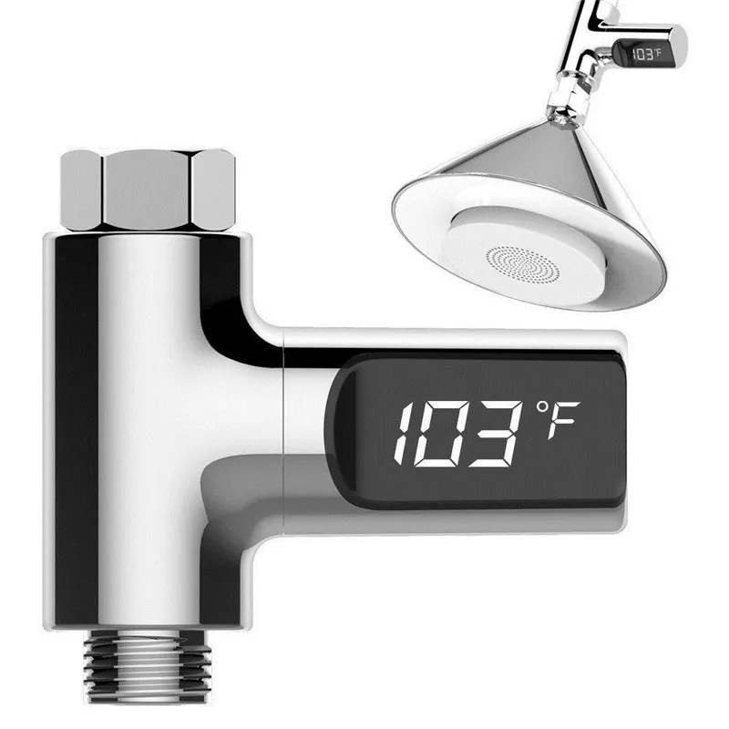 Bathroom LED Display Water Shower Thermometer Flow Self-Generating Electricity Water Temperture Meter Monitor Energy Smart Meter Bathroom LED Display Water Shower Thermometer Flow Self-Generating Electricity Water Temperture Meter Monitor Energy Smart Meter