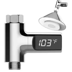 Ванная комната светодио дный Дисплей воды термометр душ потока самогенерирующего электроэнергии температура воды метр монитор Energy Smart