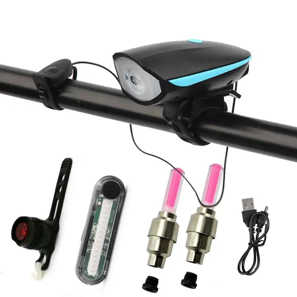 

Bicycle Bell USB Charging Bike Horn Light Headlight Cycling Multifunction Ultra Bright Electric 140 db Horn Bike Bell