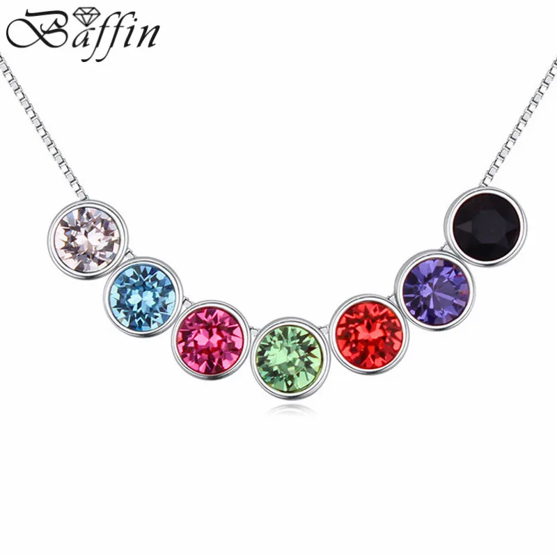 

2016 100% Original Crystals From Swarovski Necklaces Trendy Round shape Rhodium plated For Women Wedding Collection Gifts