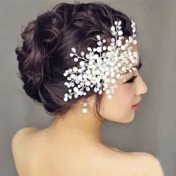 

1Pcs 2 Styles Charm Women Bride Crystal Pearl Rhinestone Bridal Wedding Hair Comb Hair Pins Accessories