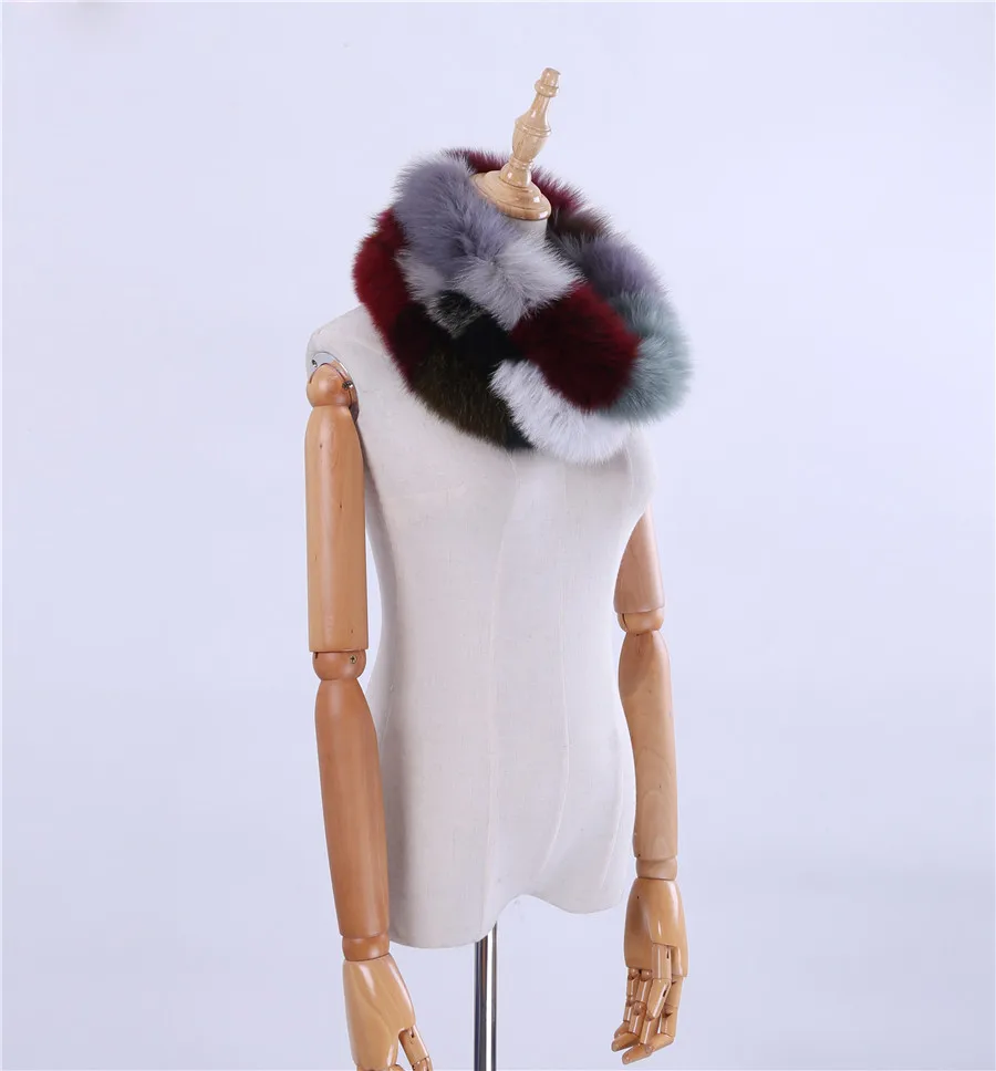 Абсолютно натуральный Лисий мех женский меховой шарф шарфы Кольцо капюшон шарф-хомут Cirle Infinity шарф накидка шаль разноцветный