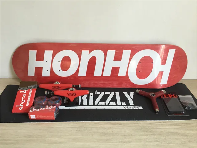 Cheap Pro Complete Skateboard Set UNION Skate Decks & Trucks Chocolate Wheels & Bearings Plus Hardware Set Riser Pad & Installing Tool