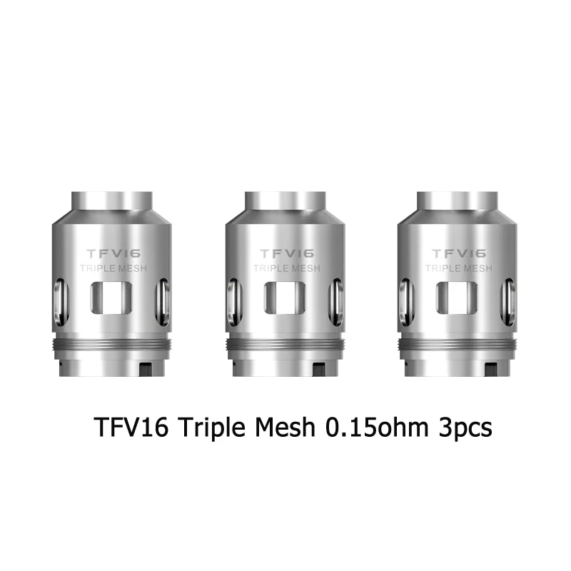 3 шт./лот SMOK TFV 16 сетка катушка 0.17ohm Двойная сетка 0.12ohm Тройная сетка 0.15ohm коническая сетка 0.2ohm головка для TFV16 Танк Mag P3 Vape