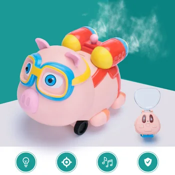 

Smart Small Pig Children Toy Watch Remote Control Car Smart Toy Cartoon 2.4G Infrared Follow Intelligent Induction Spray Toy Car