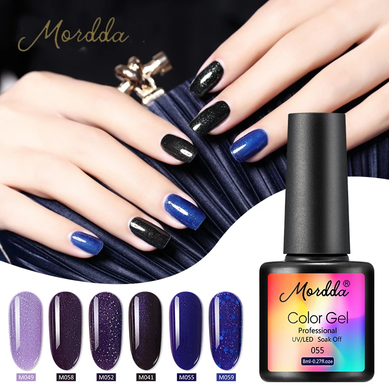 

MORDDA Nail Gel Polish 8ML Soak Off Enamel Gel Polish UV Nail Gel Lacquer Varnish Nail Art Design Manicure 60Colors